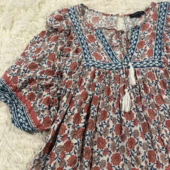 Rachel Zoe womens Small boho tunic v neck priarie cottage - Picture 5 of 13